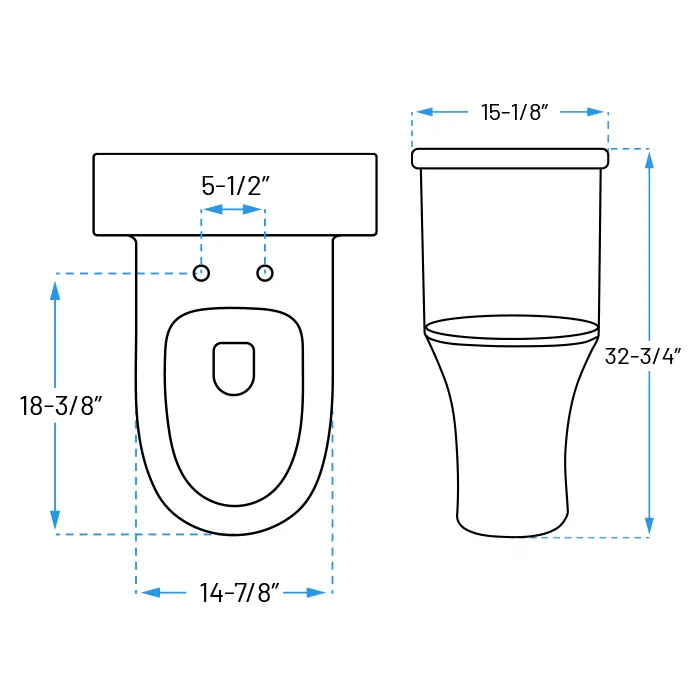 Skirted Two-Piece Comfort Height Elongated Toilet - Image 3