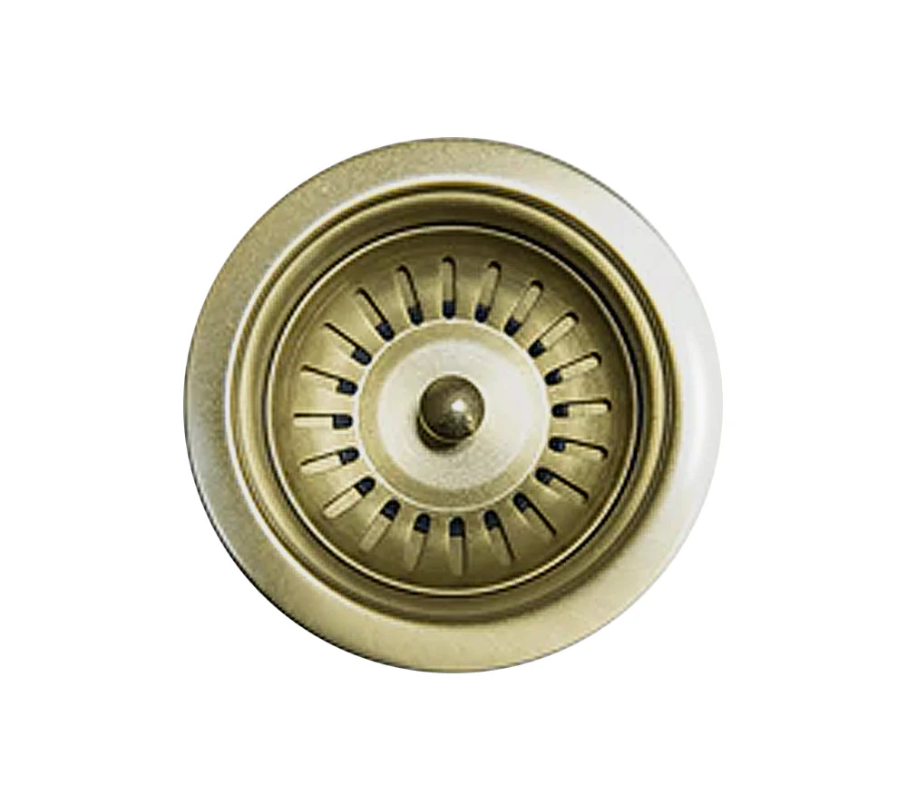 Brushed Gold Basket Strainer Set for 3-1/2" Drain Openings - Image 3