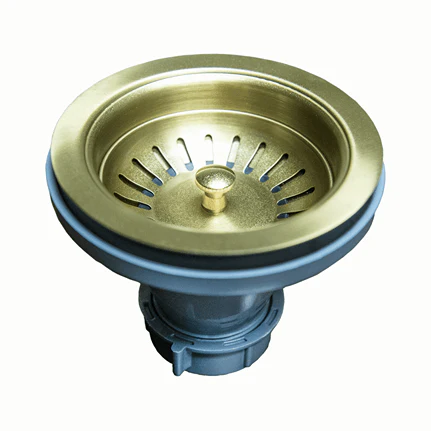 Brushed Gold Basket Strainer Set for 3-1/2" Drain Openings - Image 5