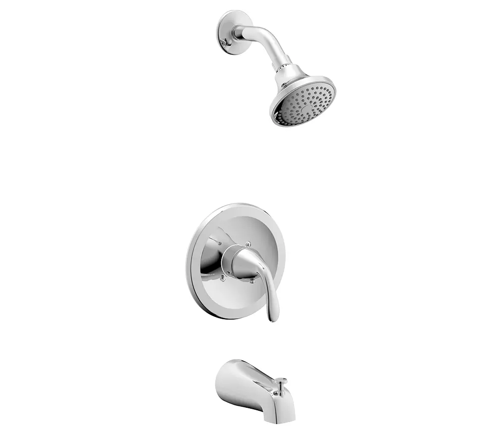 Velora Chrome Single Handle Tub and Shower Faucet Trim Kit with Shower Head