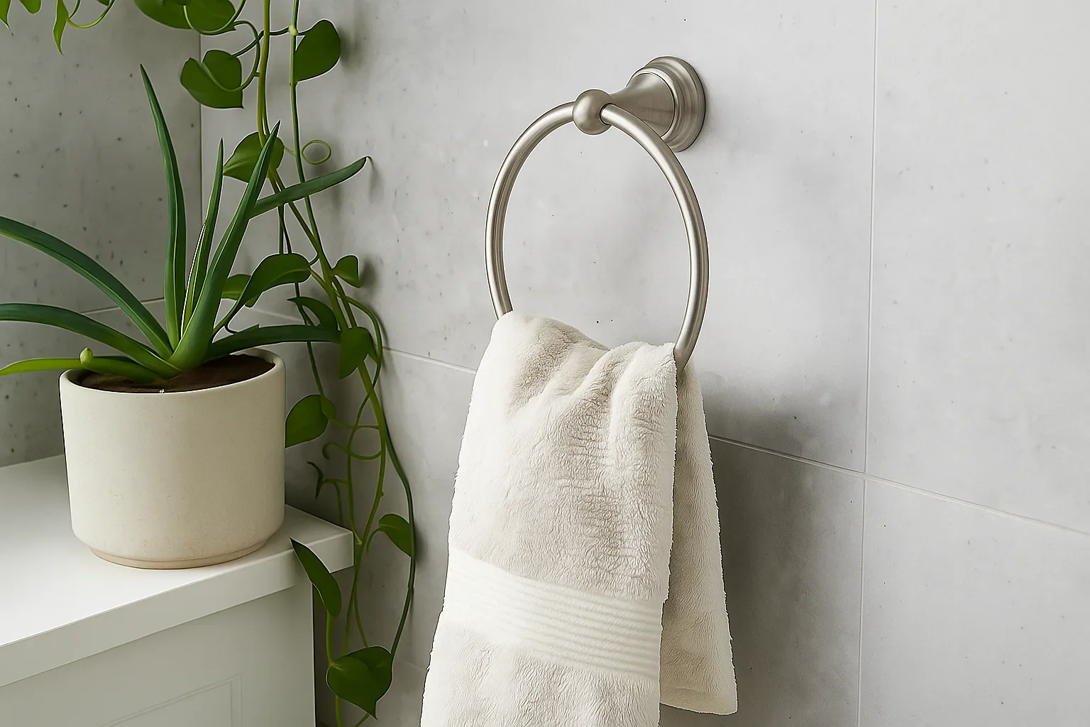 Velora Brushed Nickel Four-Piece Bathroom Accessory Set - Image 3