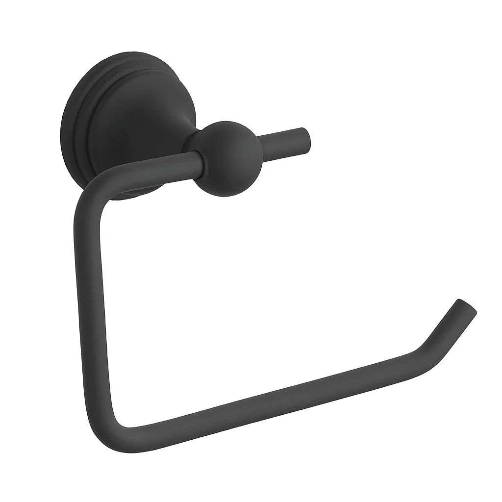 Velora Matte Black Four-Piece Bathroom Accessory Set - Image 3