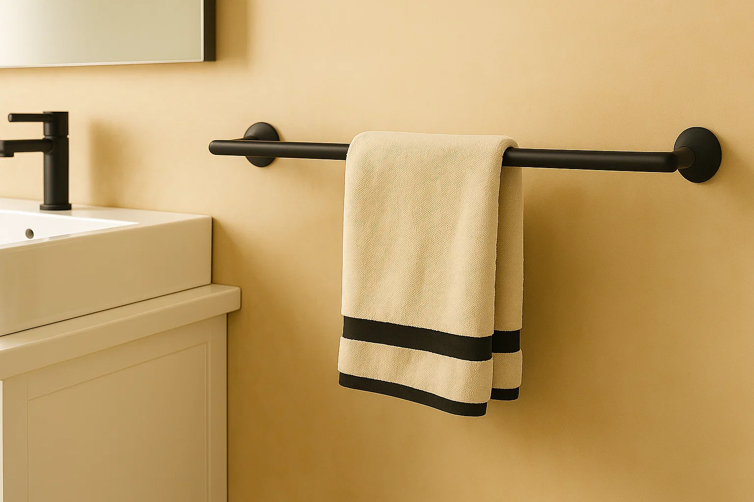 Verdessa Matte Black Four-Piece Bathroom Accessory Set - Image 5